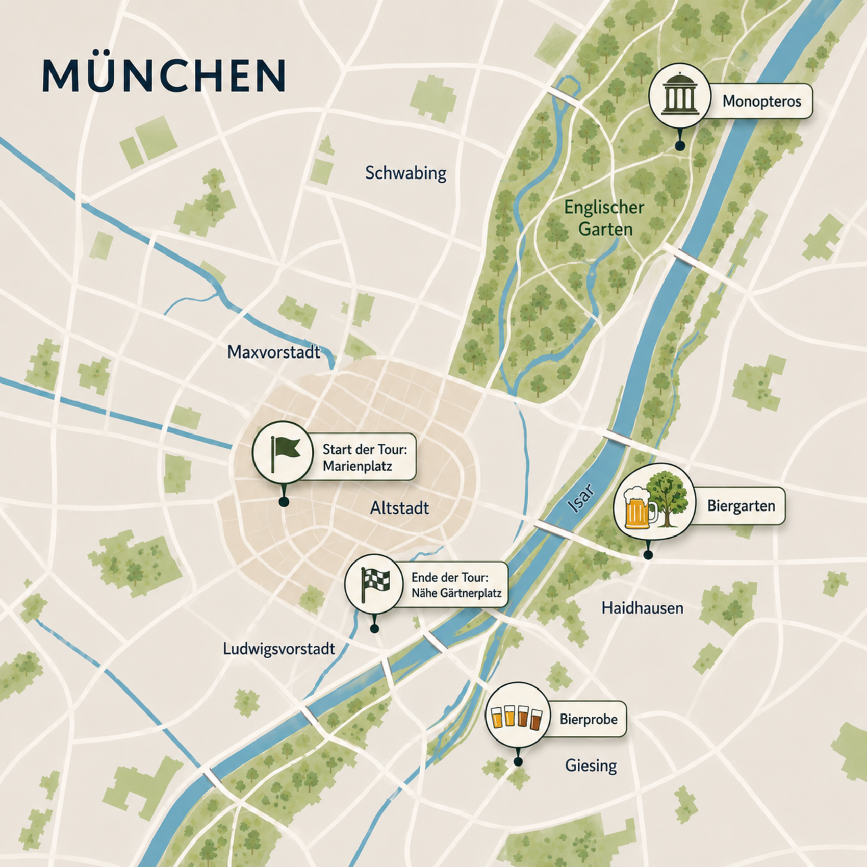 Karte der Garden Tour